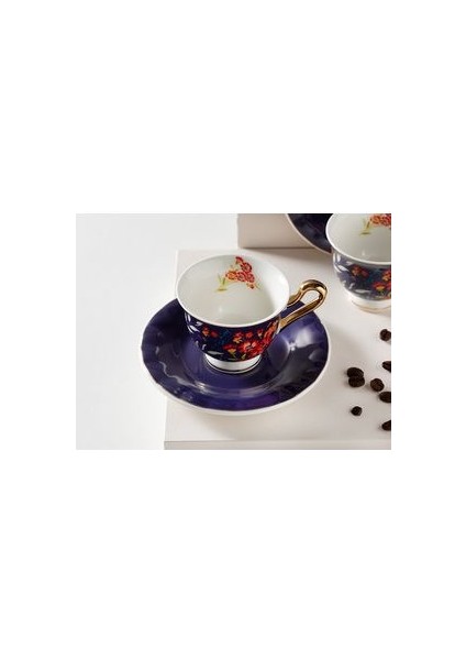 Miranda New Bone China 4 Parça 2 Kişilik Kahve Fincan Takımı 90 ml Açık Sarı