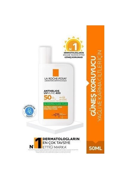 Vagon La Roche Posay Anthelios Oil Control Fluid Spf 50+ Güneş Kremi 50 ml