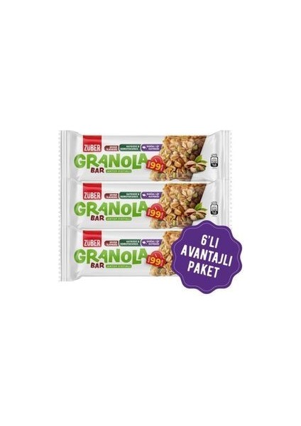 Granola Bar Antep Fıstıklı 25G x 6 Adet