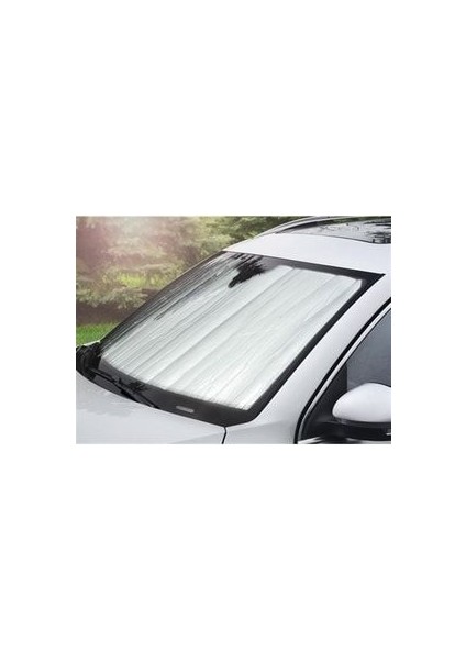 Güneşlik Araç Içi Ön Cam Vantuzlu Folyolu Katlanır Güneşten Koruyucu Perde 130 x 60 cm