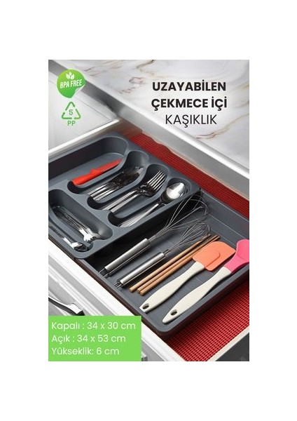 Uzayabilen Ayarlanabilir Pratik Çekmece Içi Kaşıklık