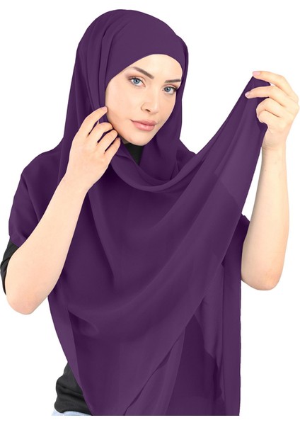 Boneli Şifon Şal - St 136 Mor