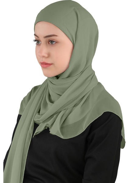 Hijablı Şifon Şal - St 100 Haki modelleri