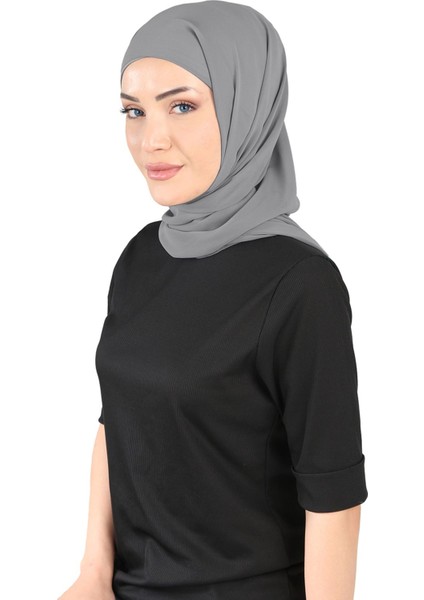 Boneli Şifon Şal - St 136 Koyu Gri modelleri