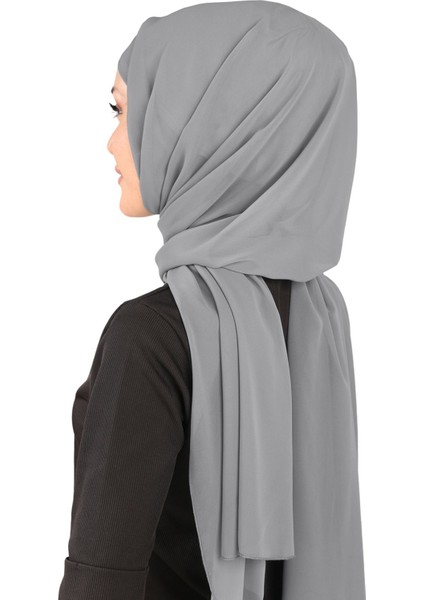 Boneli Şifon Şal - St 136 Koyu Gri fırsatları