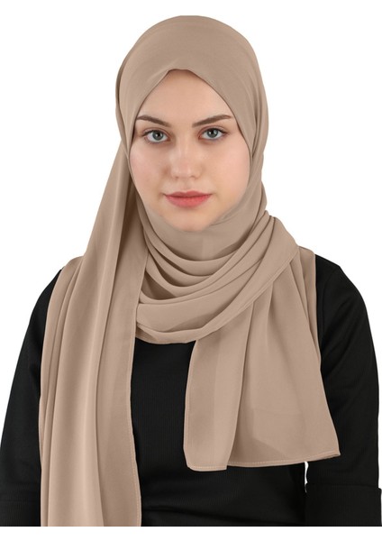 Sandy Pratik Şifon Şal - St 120 Açık Vizon
