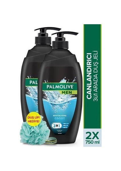 Men Sport 4'ü 1 Arada Duş Jeli 750 ml x 2 – Erkeksi Taze Koku, Doğal Yağlar ve pH Dengeli Canlandırıcı Formül