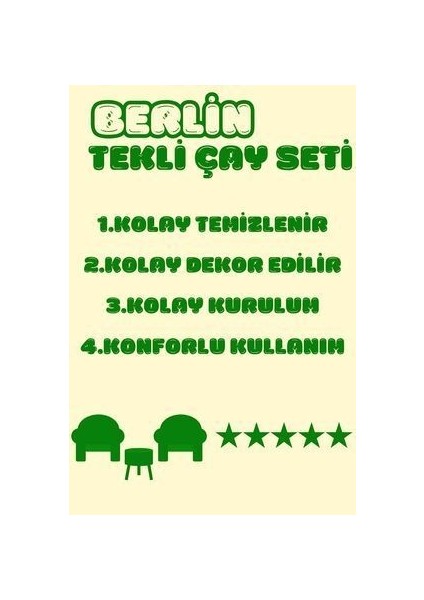 Çay Seti Tekli Koltuk Berjer ve Puf Takımı