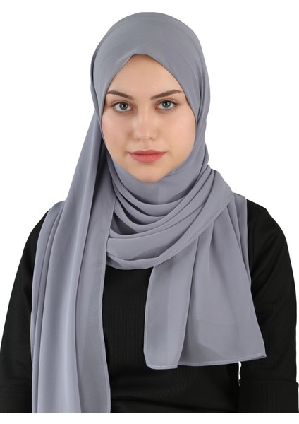 Sandy Pratik Şifon Şal - St 120 Koyu Gri