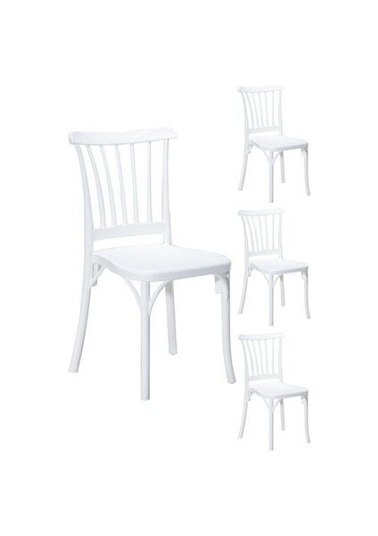 4 Adet Violet Beyaz Sandalye / Balkon-Bahçe-Mutfak