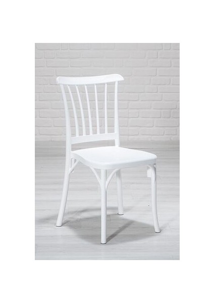 4 Adet Violet Beyaz Sandalye / Balkon-Bahçe-Mutfak
