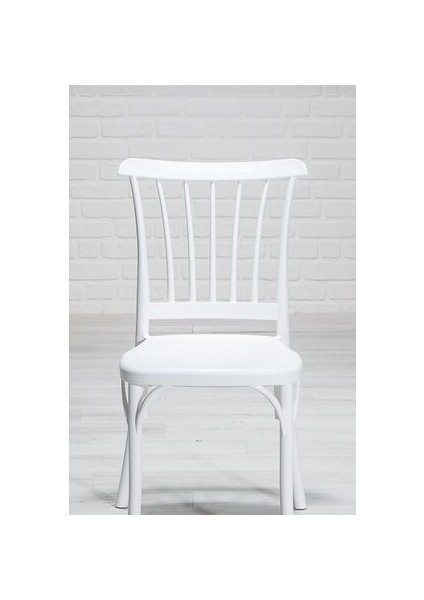4 Adet Violet Beyaz Sandalye / Balkon-Bahçe-Mutfak
