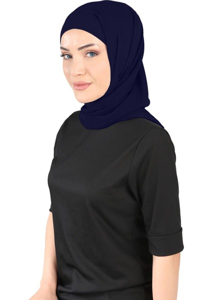 Boneli Şifon Şal - St 136 Lacivert modelleri