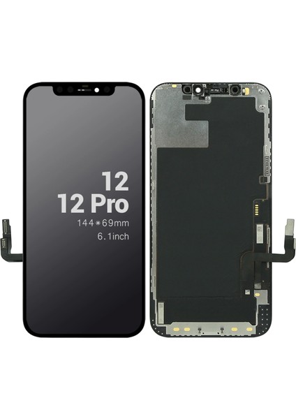 Apple Uyumlu iPhone 12 Pro LCD Ekran Dokunmatik OLED Gx Siyah Ltps
