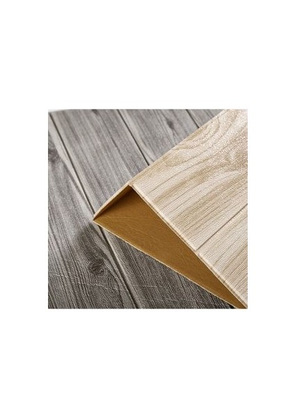 NW37 Bej Ahşap Kendinden Yapışkanlı 3D Dekoratif Duvar Paneli 6mm
