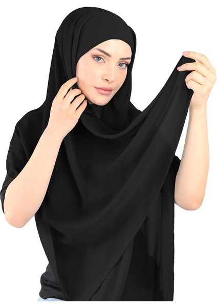 Boneli Şifon Şal - St 136 Siyah