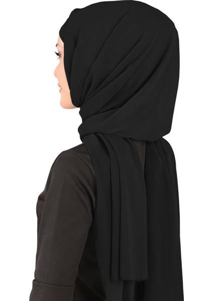 Boneli Şifon Şal - St 136 Siyah fırsatları