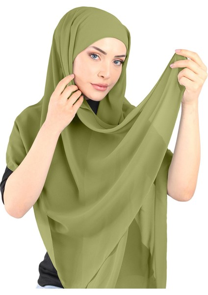 Boneli Şifon Şal - St 136 Kına Yeşili