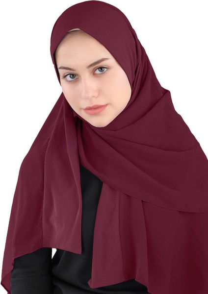 Sandy Bant Şifon Şal - St 600 Bordo