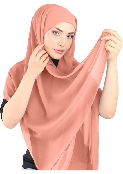Boneli Şifon Şal - St 136 Somon