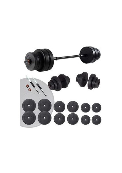 75 kg Halter Seti ve Dambıl Seti Ağırlık Fitness Seti