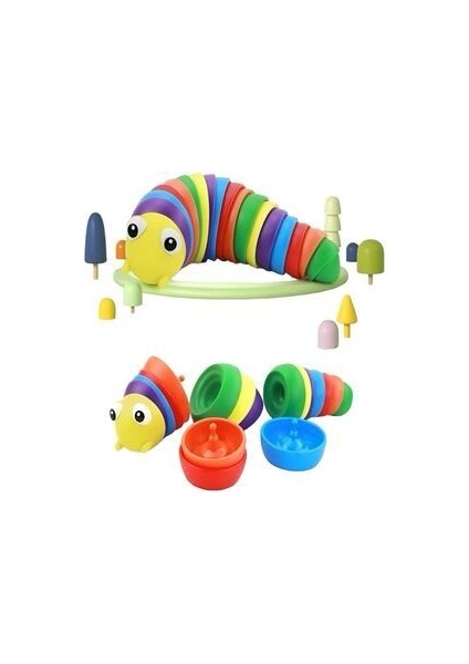 Söktak Montessori Tırtıl Stres Oyuncağı – Anksiyete Azaltıcı, Rahatlatıcı Dokulu Eğitici Figür, Çocuk ve Yetişkinlere Uygun modelleri