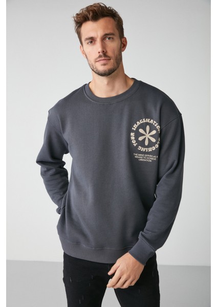 Confused Regular Relaxed Antrasit Sweatshirt modelleri