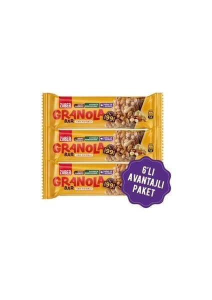 Granola Bar Yer Fıstıklı 25G x 6 Adet