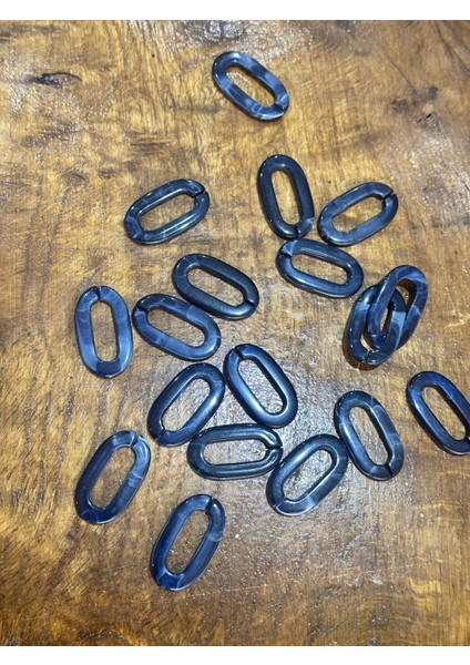 3x2 18 Adet Lacivert Sedef Desenli Geçmeli Çanta Giyim Hobi Boncuk