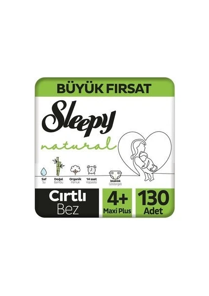 Natural Büyük Fırsat Paketi Külot Bez 4+ Numara Maxi Plus 130 Adet