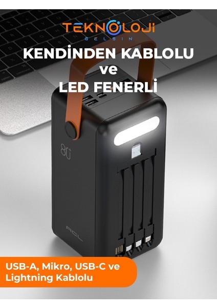 Güneş Enerjili Solar Powerbank 80.000 Mah Dijital Göstergeli Taşınabilir Batarya