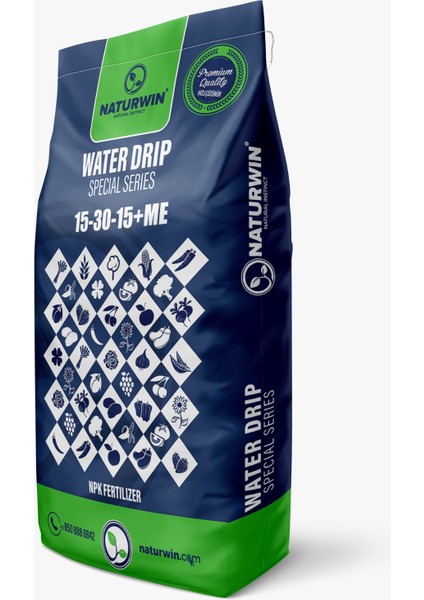 Damlama Gübresi Naturwin Water Drip 15-30-15+Me Npk Gübre 25 kg