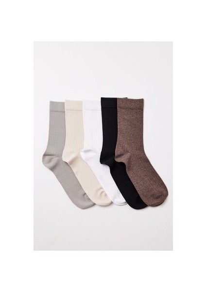 5'li Paket Unisex Soket Çorap Çok Renkli