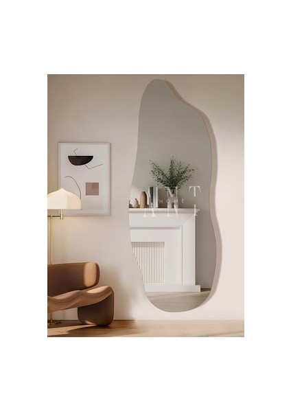 Boy 160x60 cm Asimetrik Tasarımlı Çerçevesiz Ayna - 1. Sınıf Şişecam Dekoratif CNC İşlemeli