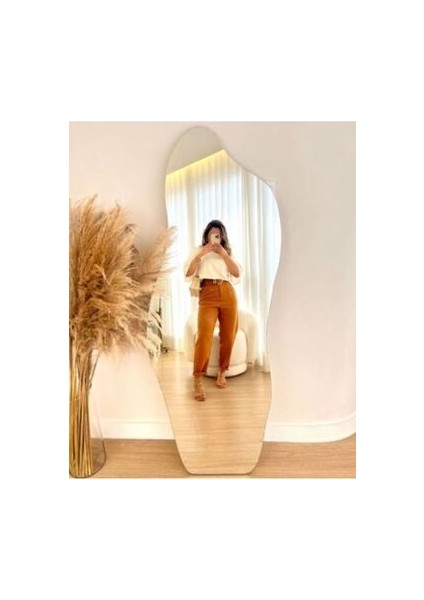 Boy 160x60 cm Asimetrik Tasarımlı Çerçevesiz Ayna - 1. Sınıf Şişecam Dekoratif CNC İşlemeli fiyatları