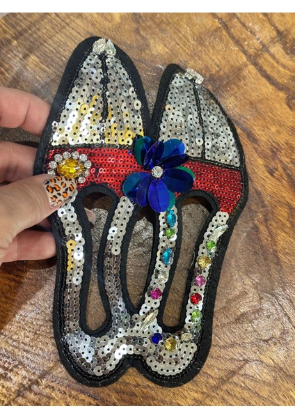 Renkli Taş Işleme Pul Payetli Pabuç Ayakkabı Arma Dikiş Aplike fiyatları