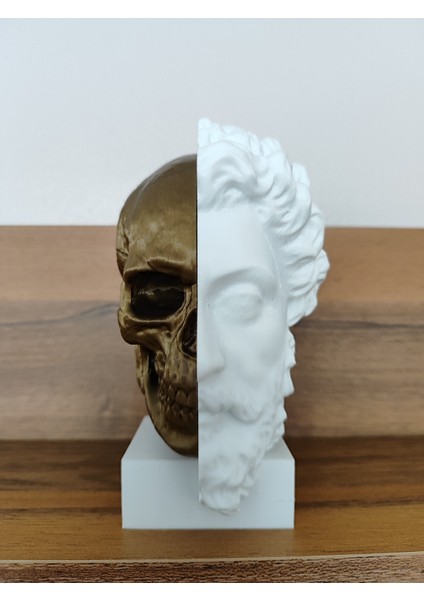 Memento Mori Figür Biblo - Marcus Aurelius ve Kurukafa Tasarımı