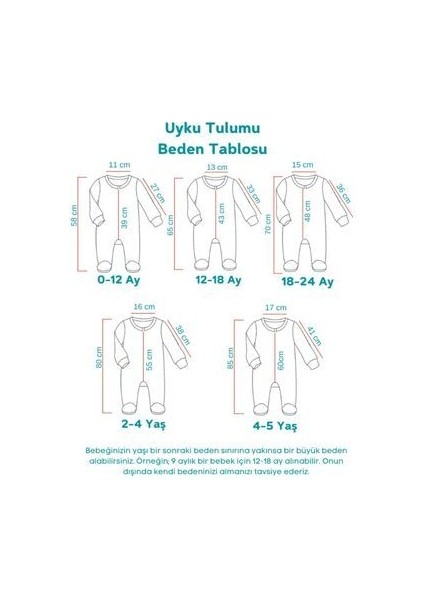 Bebek Uyku Tulumu %100 Doğal Pamuk Çift Kat Özel Kumaş Unisex 1.0 Tog