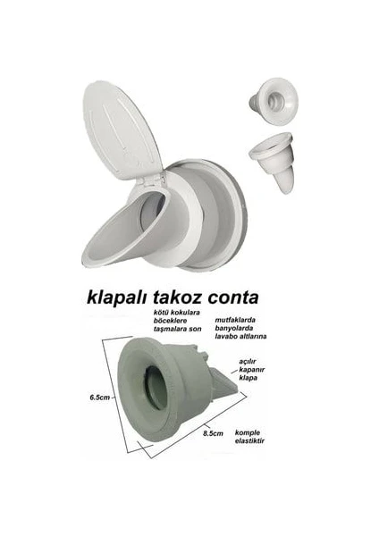 Lavabo Koku Giderici Çek Valfli Lavabo Gider Adaptör Conta Koku Önleyici Pratik Montaj