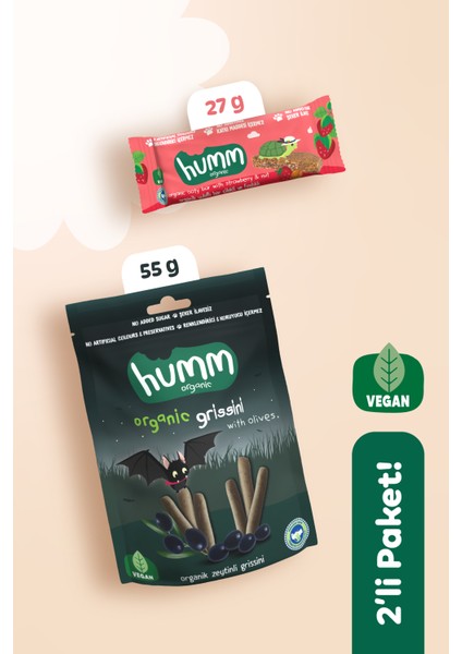 Organik Vegan Grissini & Yulaf Bar Atıştırmalık Paketi - 2 Adet (2 Çeşit)