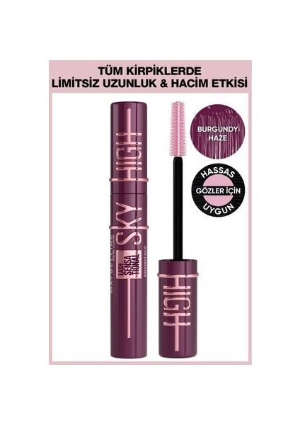 Lash Sensational Sky High Burgundy Haze Maskara - Mürdüm