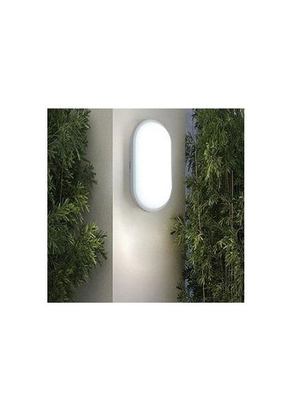 Balkon Lambası Teras Lambası Oval Beyaz Duvar Lambası Aydos 15W Beyaz LED Işık Banyo Lambası Tavan Lambası