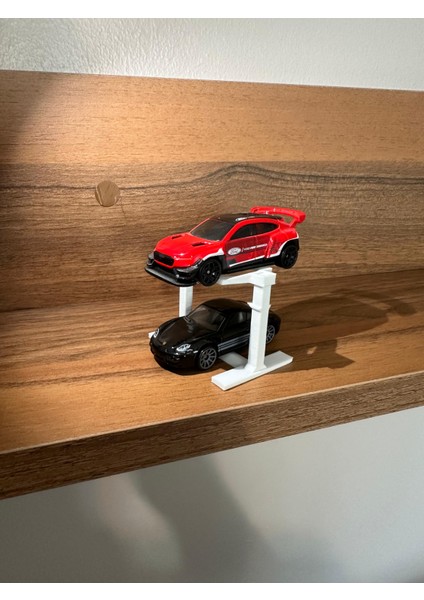 Tükkan Dekorasyon Beyaz Çiftli Hot Wheels Standı – 3D Baskı