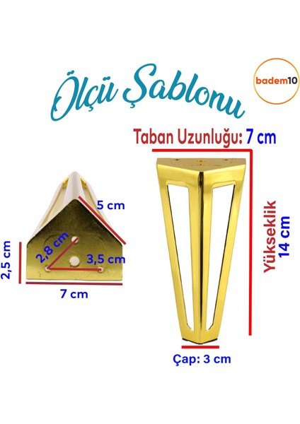 Mobilya Koltuk Baza Puf Sehpa Tv Ünite Masa Ayağı Ayakları Metal Ayakları 14 cm Altın fiyatları