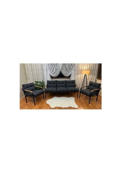Modern Avcılar Balkon, Bahçe, Cafe - Metal Kanepe Koltuk Takımı - 3+1+1