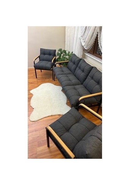 Modern Avcılar Balkon, Bahçe, Cafe - Metal Kanepe Koltuk Takımı - 3+1+1