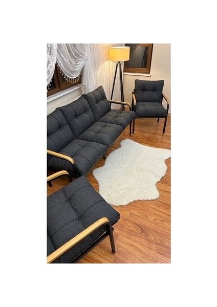Modern Avcılar Balkon, Bahçe, Cafe - Metal Kanepe Koltuk Takımı - 3+1+1