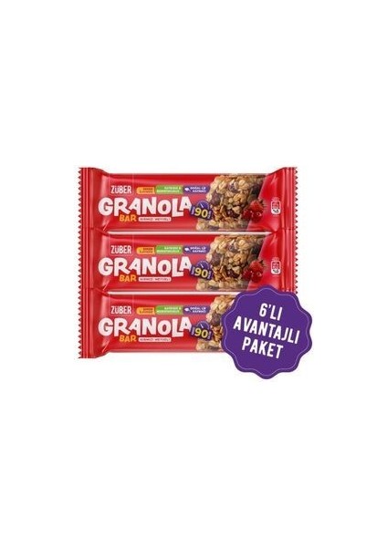 Granola Bar Kırmızı Meyveli 25G x 6 Adet