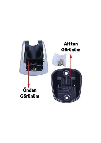 Siyah Kare Banyo Duş Seti Hortum Mafsal ve Başlık