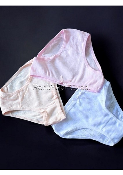 Kız Çocuk Külot 3 Adet Pamuklu, Kız Çocuk Jakarlı Slip, Kız Çocuk Kilot, %95 Pamuk